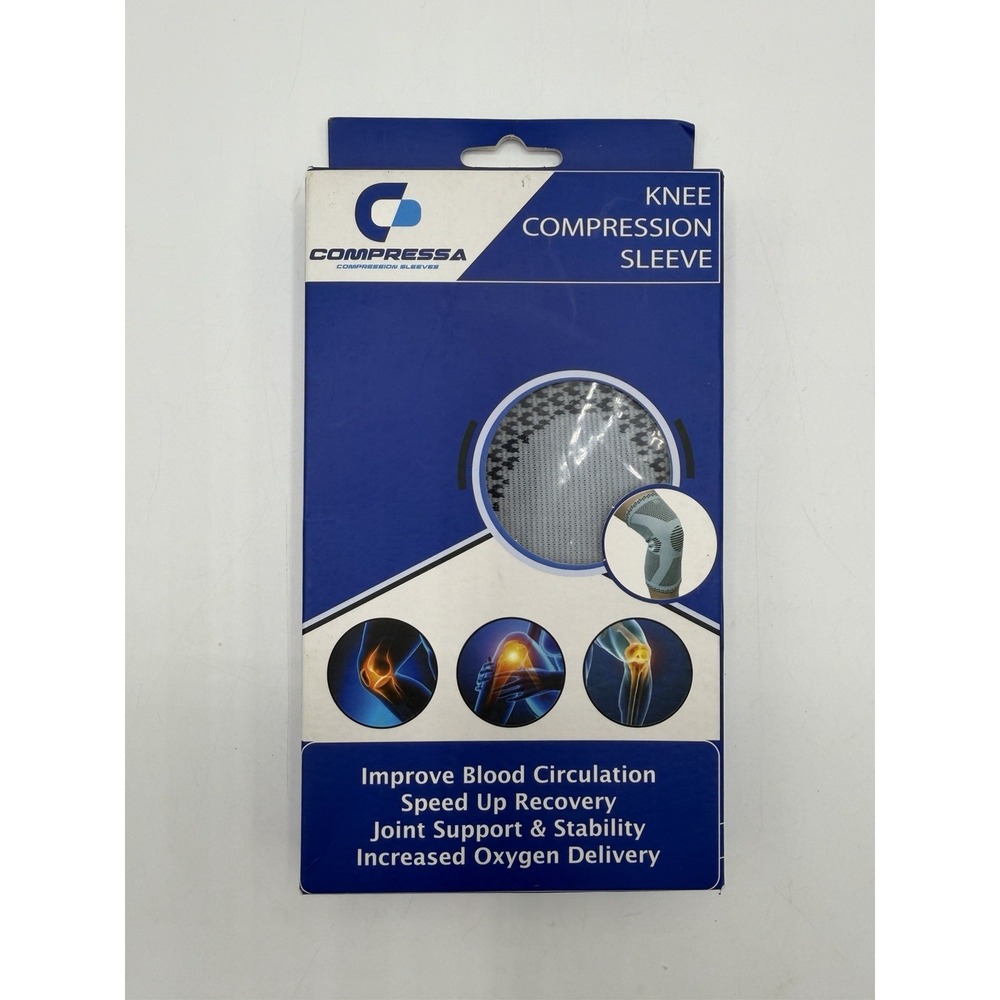 Compressa Knee Compression Sleeve Support Brace Gray New in Box